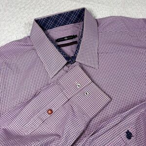 Stone Rose Red River Collection Purple Diamond Pattern Long Sleeve Shirt XXL**